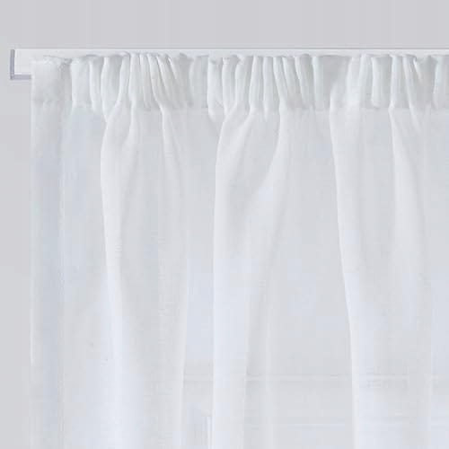 Firanki prześwitujące z taśmą marszczącą 240x130 cm białe, 2 szt. Deconovo