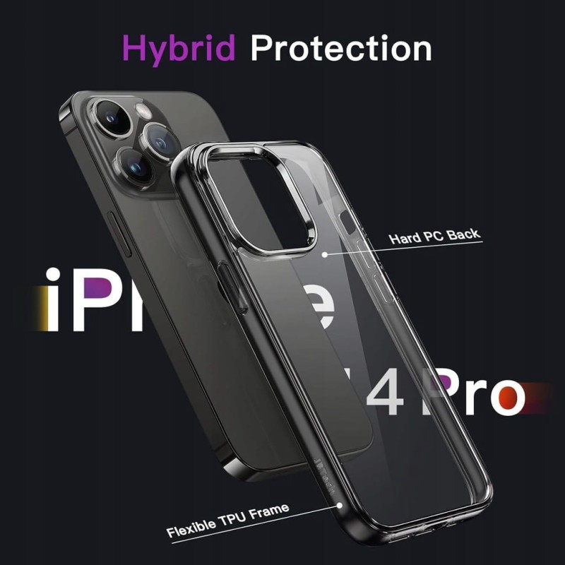 JETech Etui iPhone 14 Pro 6,1" Clear Black