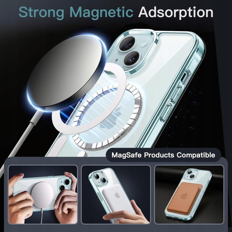 JETech Magnetyczne Etui iPhone 15 6,1" MagSafe Niebieskie