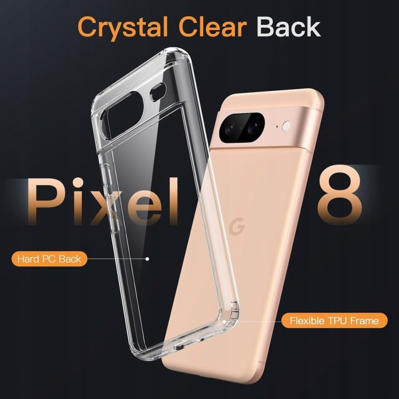JETech Etui Google Pixel 8 6,2" 2023 Przezroczyste