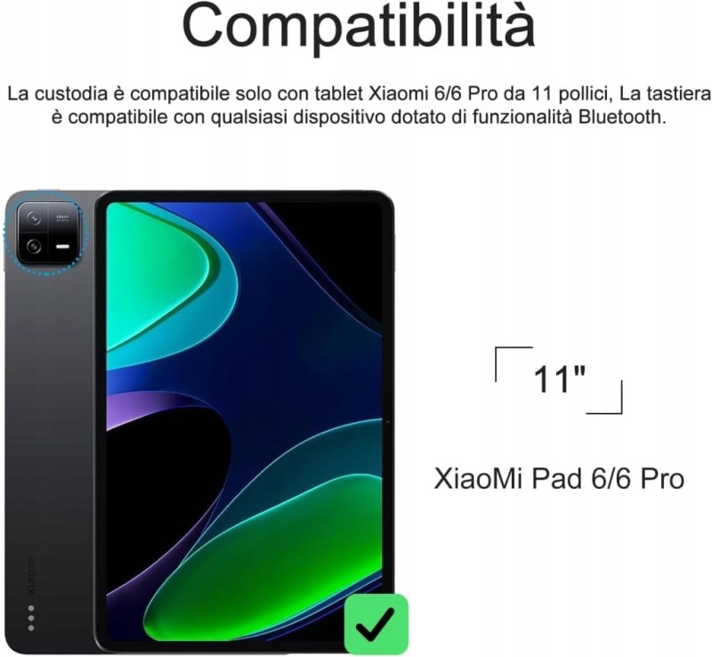 Iveoppe etui z klawiaturą Xiaomi Pad 6/6 Pro Bluetooth włoski układ QWERTY