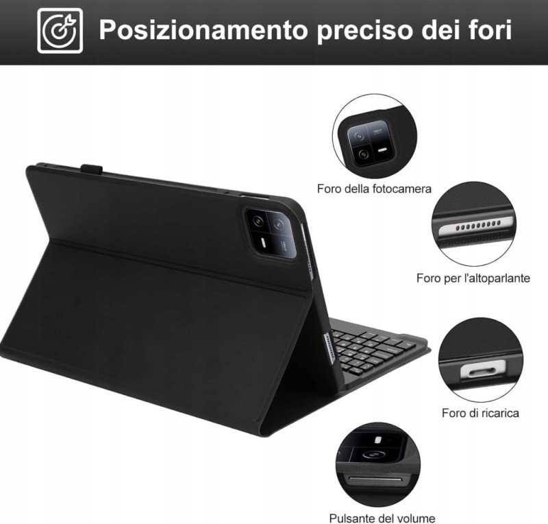 Iveoppe etui z klawiaturą Xiaomi Pad 6/6 Pro Bluetooth włoski układ QWERTY