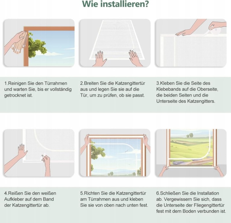 Wzmocniona moskitiera z zamkiem błyskawicznym 90x210 cm do drzwi