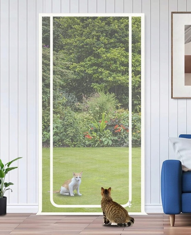 Wzmocniona moskitiera z zamkiem błyskawicznym 90x210 cm do drzwi- Rackbone