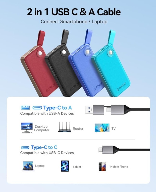 Dysk Przenośny zewnętrzny SSD 1TB Orico B20 2000 MB/S Do IPhone windows