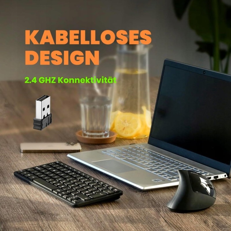 Perixx PERIBOARD-732B bezprzewodowa mini klawiatura podświetlana- QWERTZ