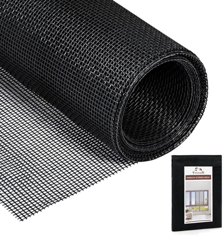 Yotache moskitiera na okno na metry 252 × 122 cm czarna, przeciw owadom