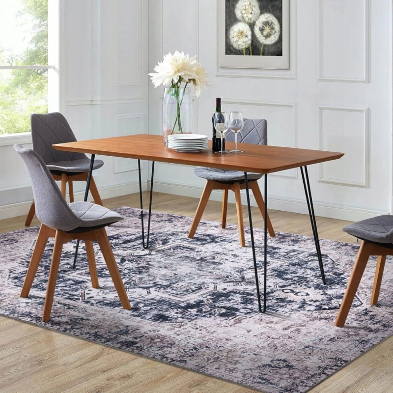 Dywan vintage 160x230 cm beżowo-niebieski antypoślizgowy- Taleta