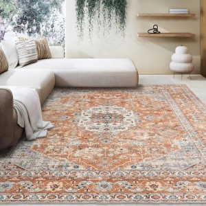 Dywan vintage 120x170 cm pomarańczowy, wielokolorowy antypoślizgowy Taleta
