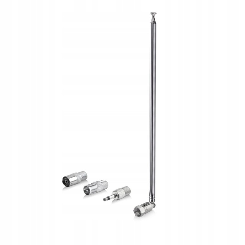 Antena DAB FM teleskopowa 75 Ohm Bingfu + adaptery