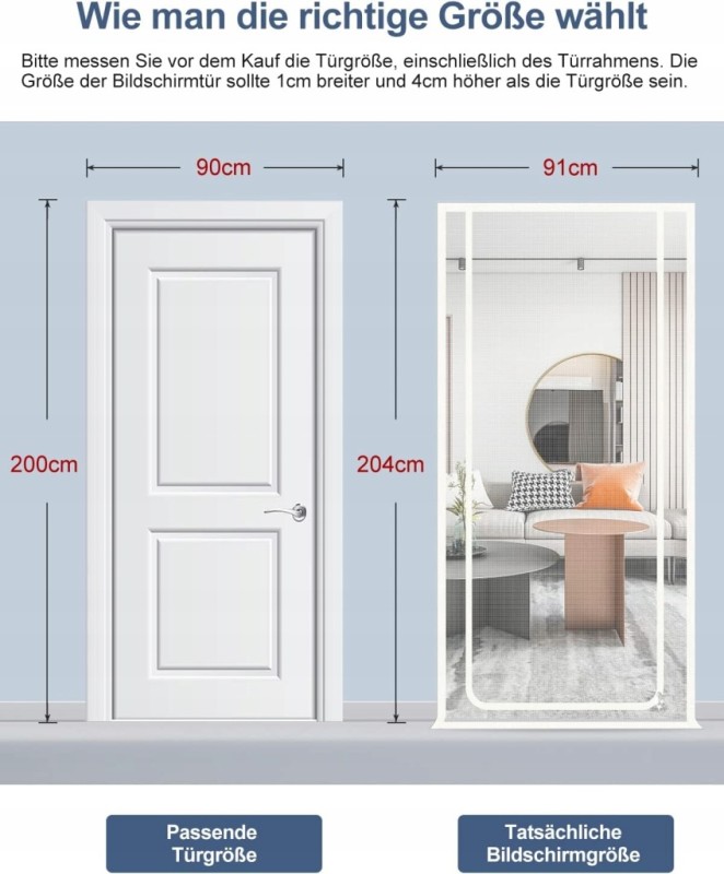 Moskitiera drzwiowa 90x200 cm wzmocniona z zamkiem- Rackbone