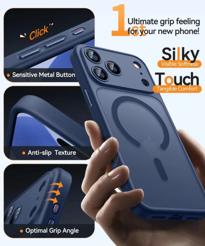 Etui iPhone 17 Pro MagSafe Copike matowe niebieskie