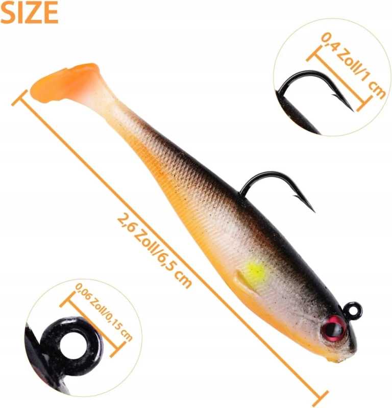 Zestaw przynęty wędkarskich na spinning 6 szt. 6,5 cm 6 g- Filltown