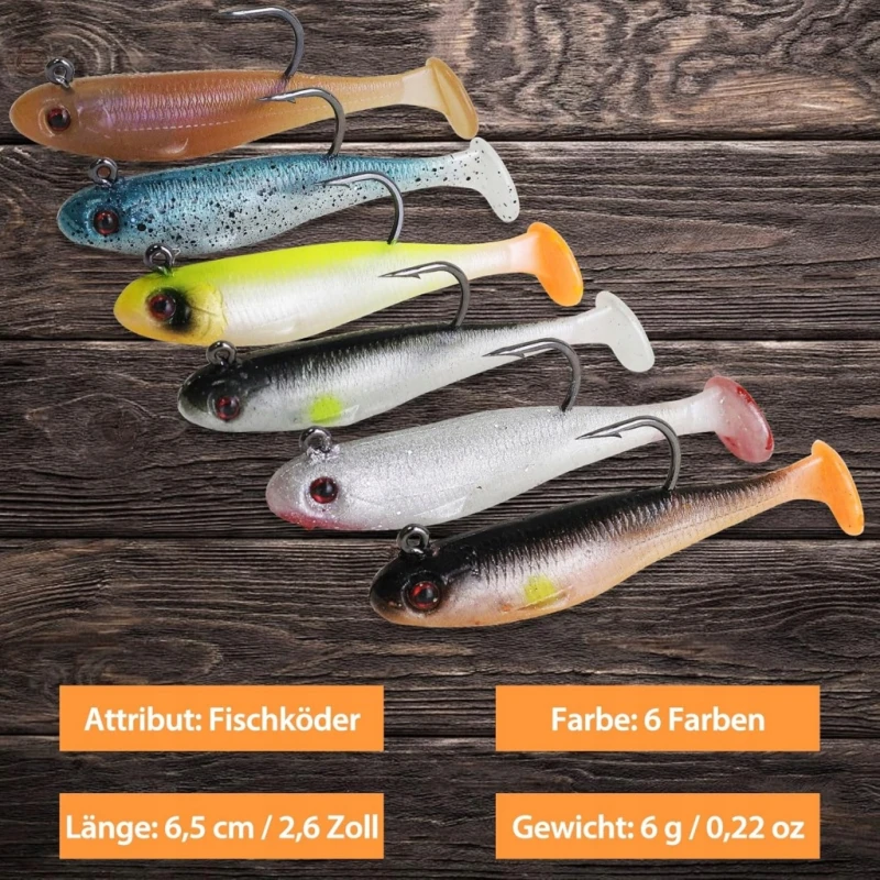 Zestaw przynęty wędkarskich na spinning 6 szt. 6,5 cm 6 g- Filltown