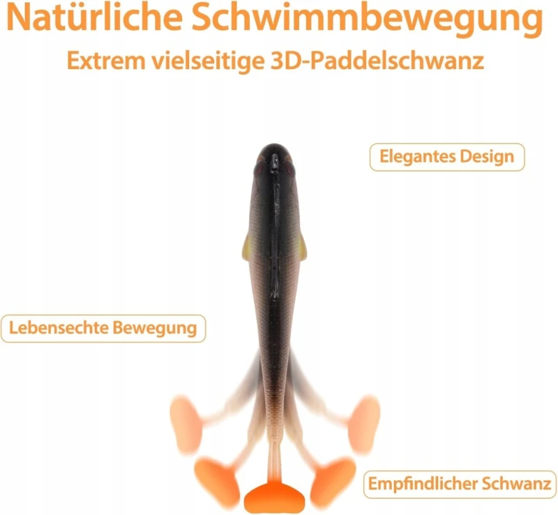 Zestaw przynęt wędkarskich na spinning, gumowe Filltown 5 szt 9 cm 12 g
