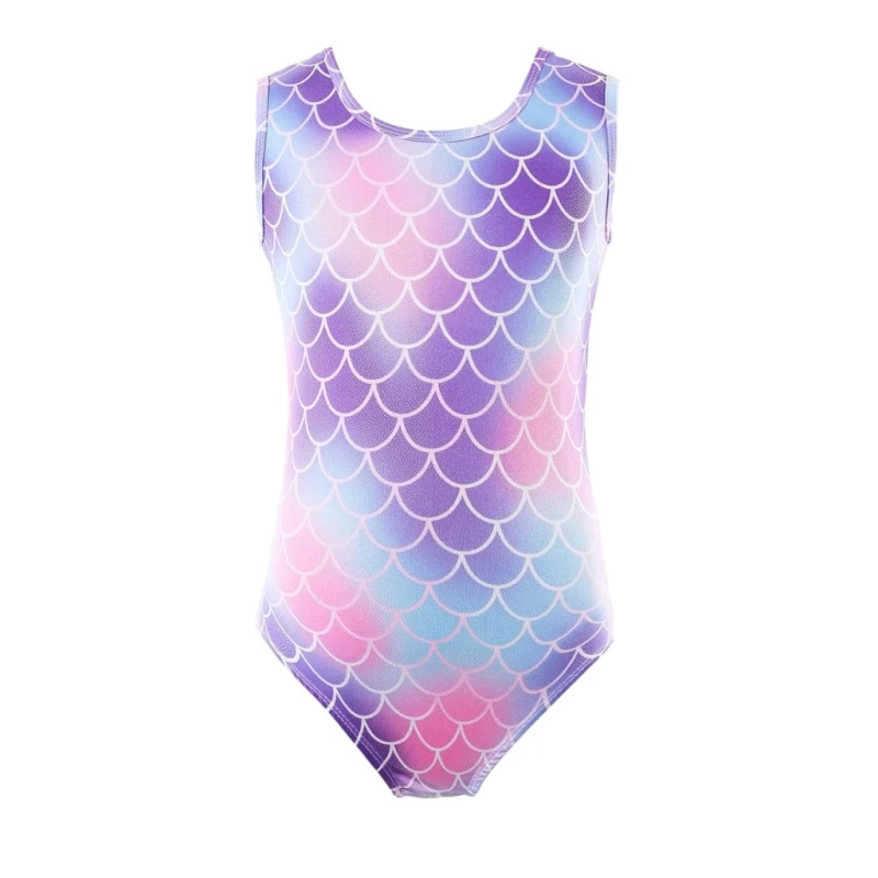 Bezioner Dziewczęcy Trykot Gimnastyczny Jasnofioletowy 150 cm