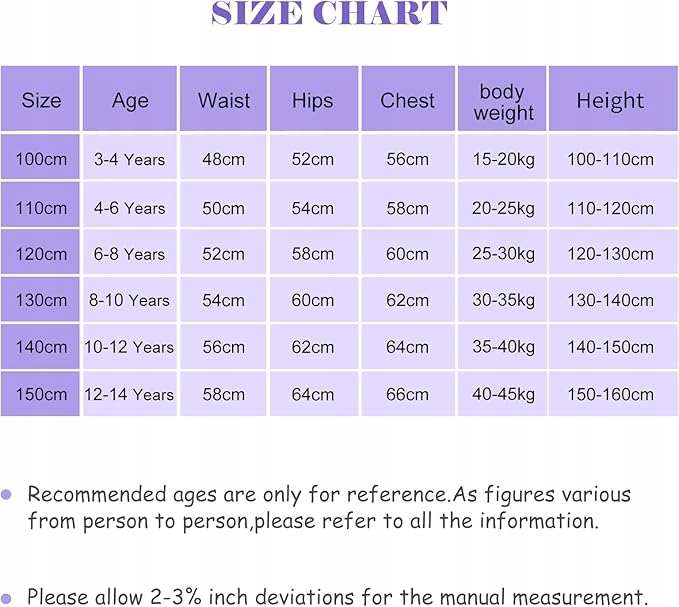 Bezioner Dziewczęcy Trykot Gimnastyczny Jasnofioletowy 150 cm