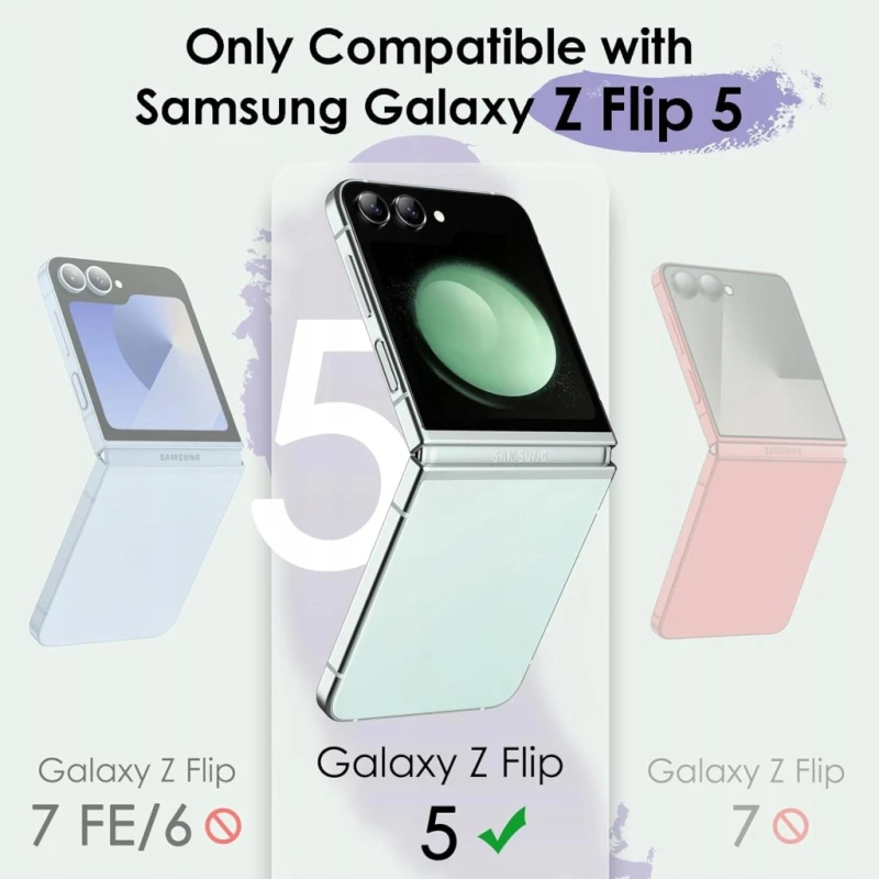 JETech Etui Samsung Galaxy Z Flip 5 z Ochroną Zawiasów, Półprzezroczyste