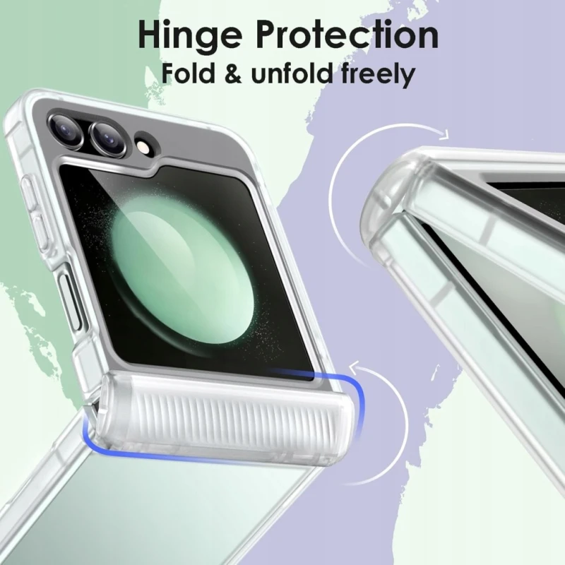 JETech Etui Samsung Galaxy Z Flip 5 z Ochroną Zawiasów, Półprzezroczyste