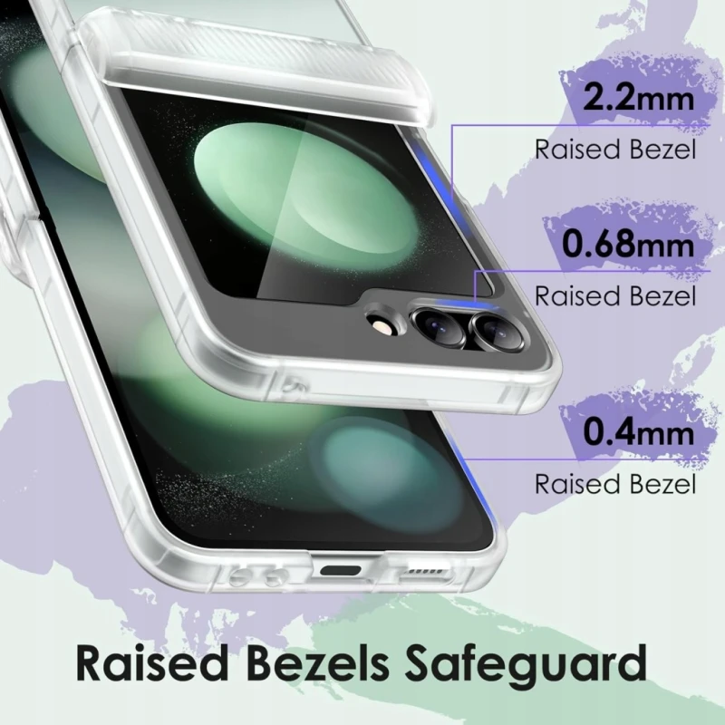 JETech Etui Samsung Galaxy Z Flip 5 z Ochroną Zawiasów, Półprzezroczyste