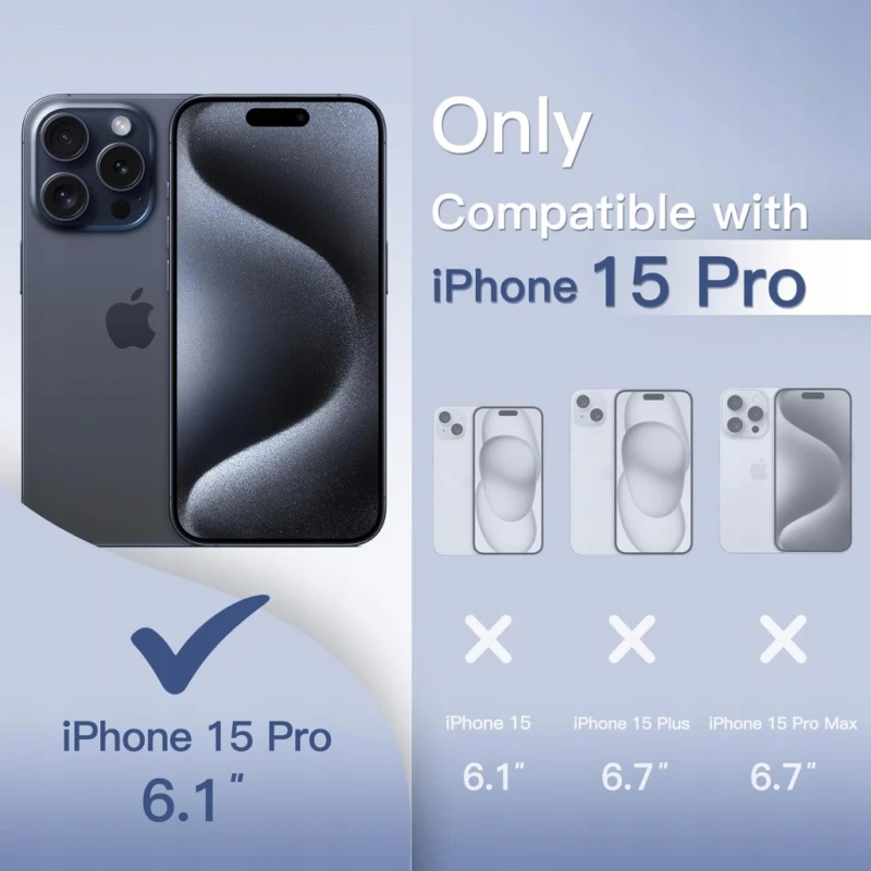JETech Ultra Slim Case etui iPhone 15 Pro 6,1 Blue Titanium