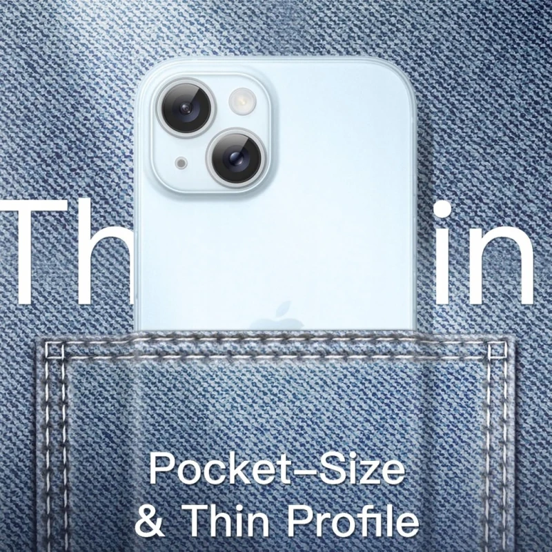 JETech Ultra Slim Etui iPhone 15 6,1 Niebieskie Matowe
