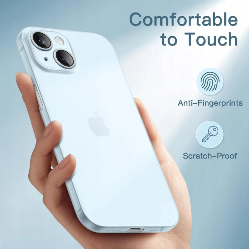 JETech Ultra Slim Etui iPhone 15 6,1 Niebieskie Matowe