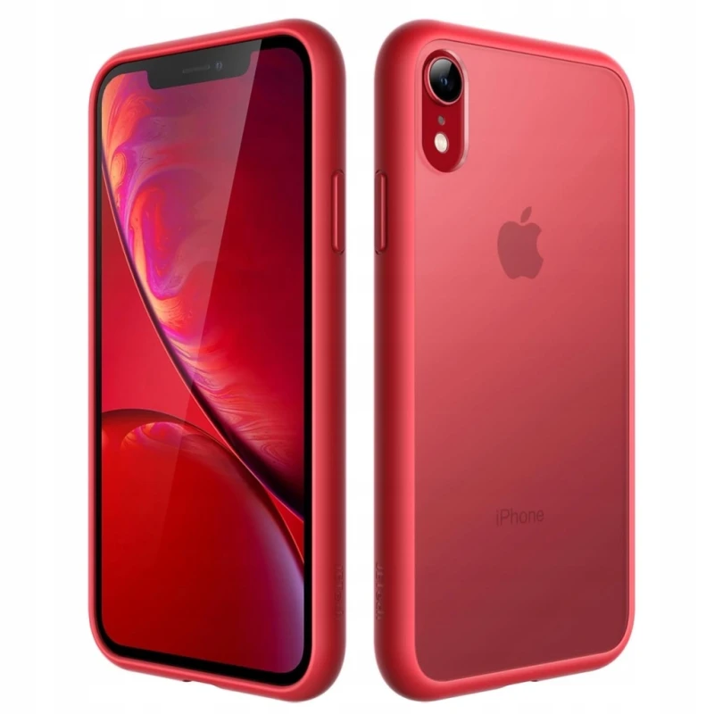 JETech Matte Case etui do iPhone XR 6,1 Czerwone, Przezroczyste