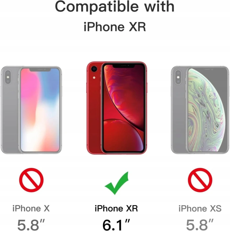 JETech Matte Case etui do iPhone XR 6,1 Czerwone, Przezroczyste