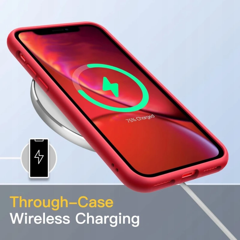 JETech Matte Case etui do iPhone XR 6,1 Czerwone, Przezroczyste