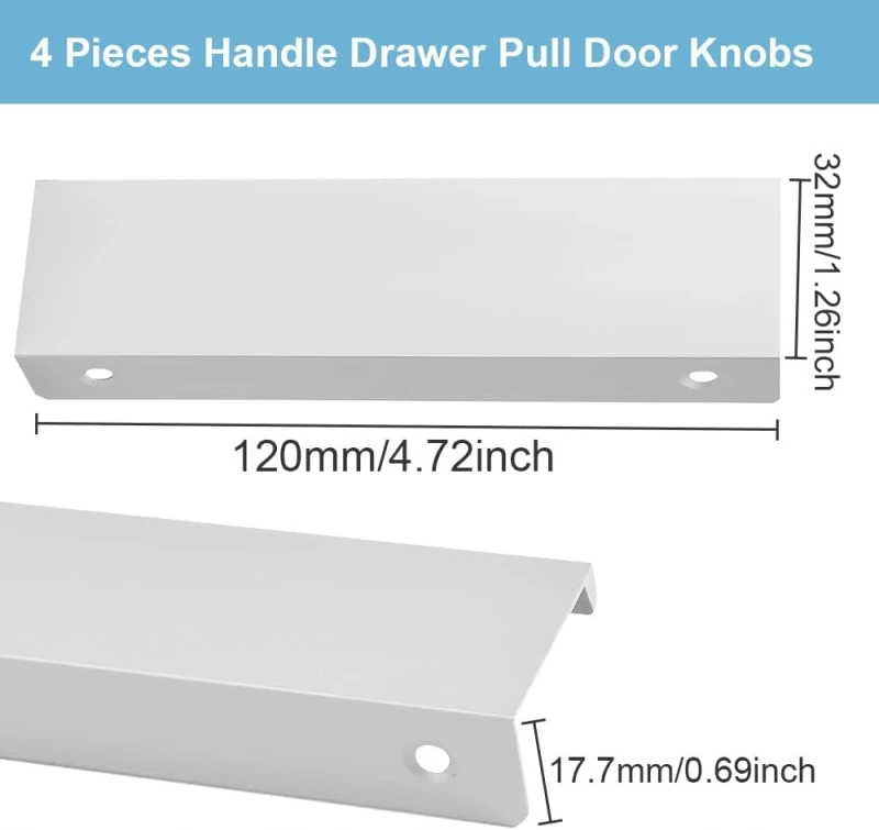 Uchwyt Krawędziowy Finger Edge Pull Srebrny 4 szt. Aluminium- Klyngtsk