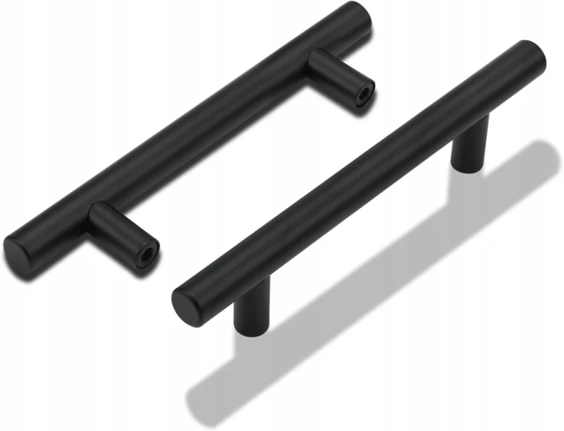 Lontan Uchwyty Meblowe Czarne, rozstaw 128 mm 10 szt. Stal Nierdzewna