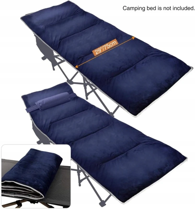 Nakładka, Materac na Łóżko Polowe 190x75 cm Miękka Izolująca- CampMax