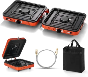 Odoland Gazowa Kuchenka Kempingowa 2 Palniki 4400W Składana z torbą