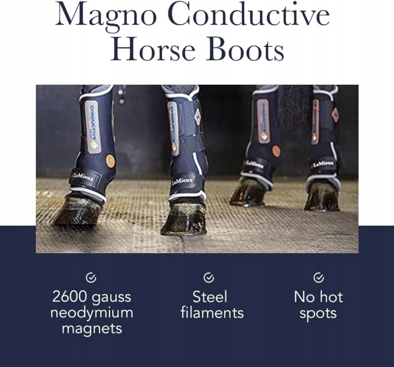 LeMieux Magno Buty magnetyczne dla konia, para ochraniaczy do terapii, XL