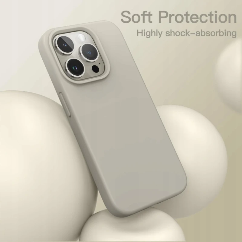 Etui silikonowe JETech iPhone 15 Pro Max Natural Titanium, Soft