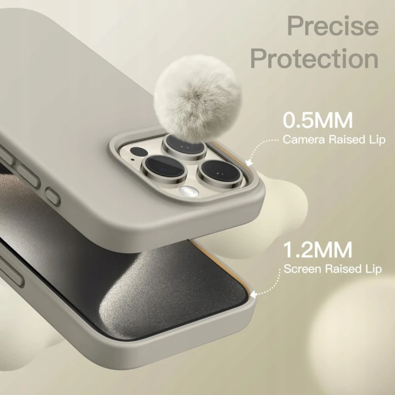 Etui silikonowe JETech iPhone 15 Pro Max Natural Titanium, Soft