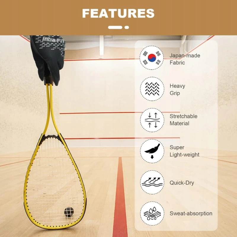 Rękawiczka antypoślizgowa do squasha i racquetball PU XL prawa- Intra-Fit