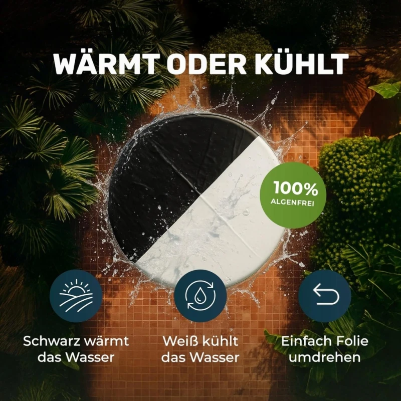 Plandeka basenowa EasyFlex 7x4 m lato zima folia solarna - Folienkonig
