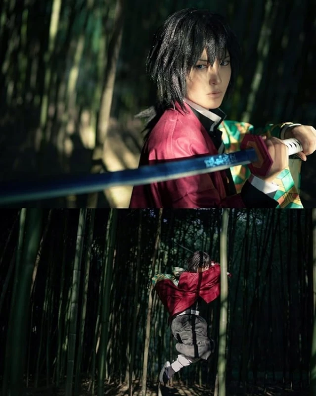 Kostium cosplay Tomioka Giyuu kimono komplet XXL dla dorosłych