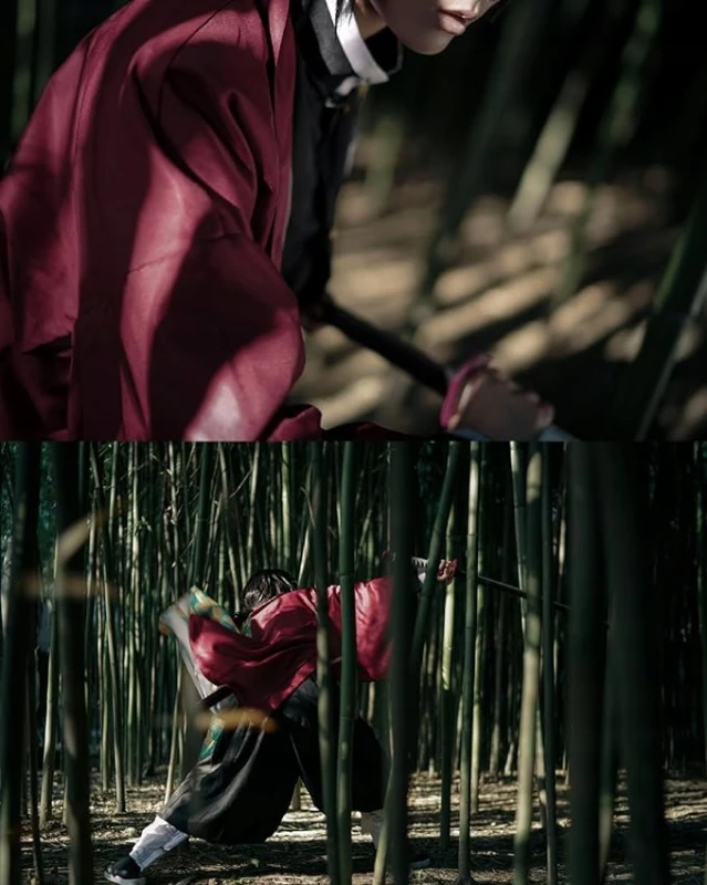 Kostium cosplay Tomioka Giyuu kimono komplet XXL dla dorosłych