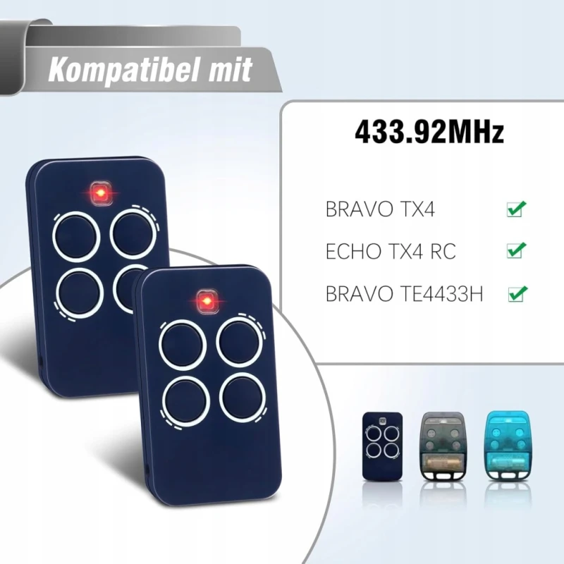 Pilot do bramy 433,92 MHz Echo TX4 TX2 TE443H, Zestaw 2 szt- Wvoillty