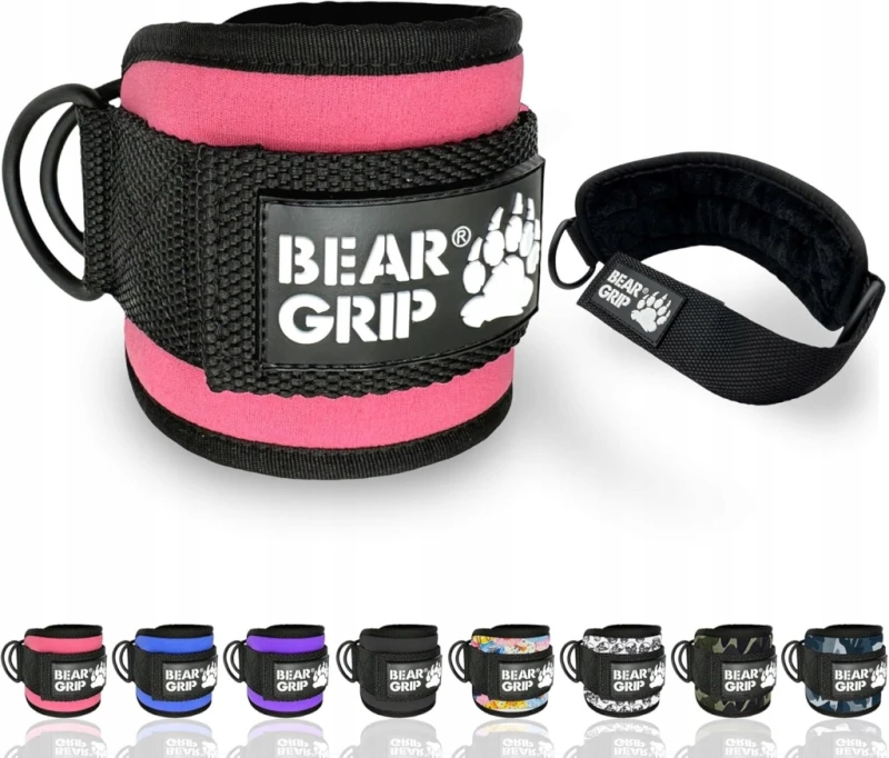 Bear Grip paski na kostki do wyciągu i gum oporowych - różowe