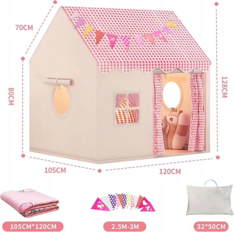 Domek dziecięcy namiot do zabawy z matą 120x105x128 cm - Dokkome