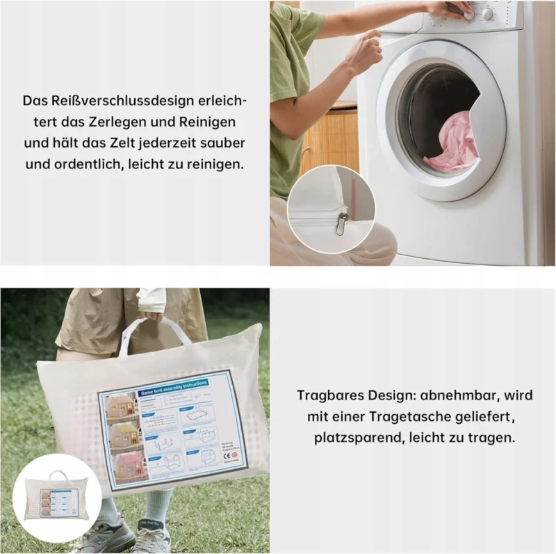 Domek dziecięcy namiot do zabawy z matą 120x105x128 cm - Dokkome