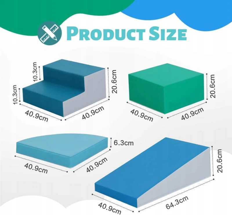 Piankowe klocki wspinaczkowe dla dzieci 6 elementów Wilwolfer, motoryka
