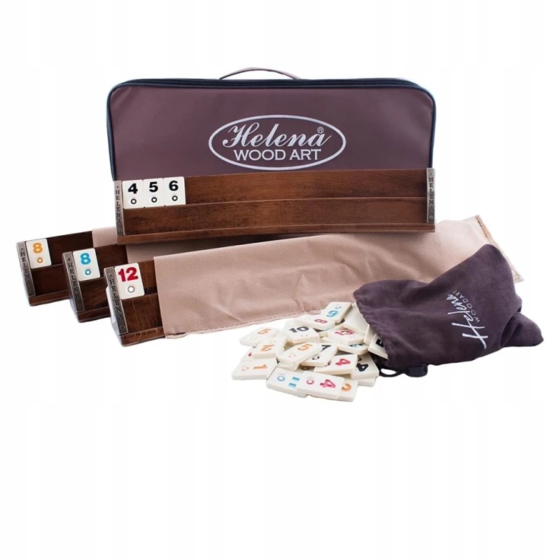 Helena Wood Art drewniany zestaw do Rummy Okey, Jakość premium