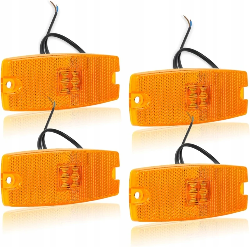 Lampy obrysowe LED 4 szt. 12V 24V pomarańczowe- Qiping