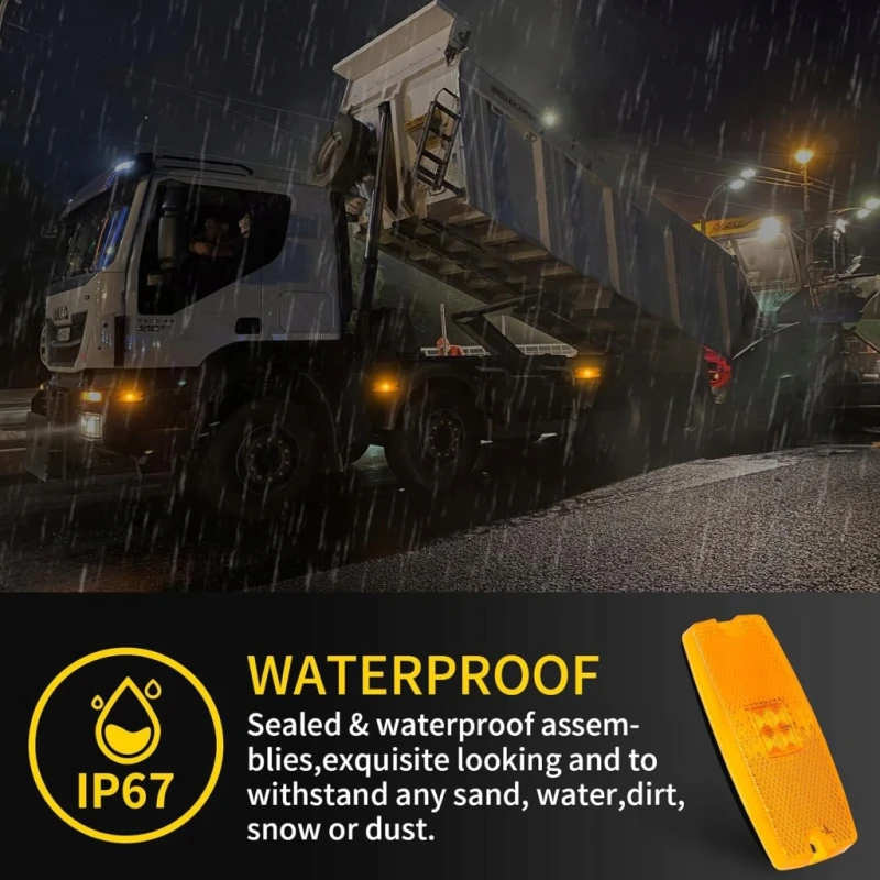 Lampy obrysowe LED 4 szt. 12V 24V pomarańczowe- Qiping