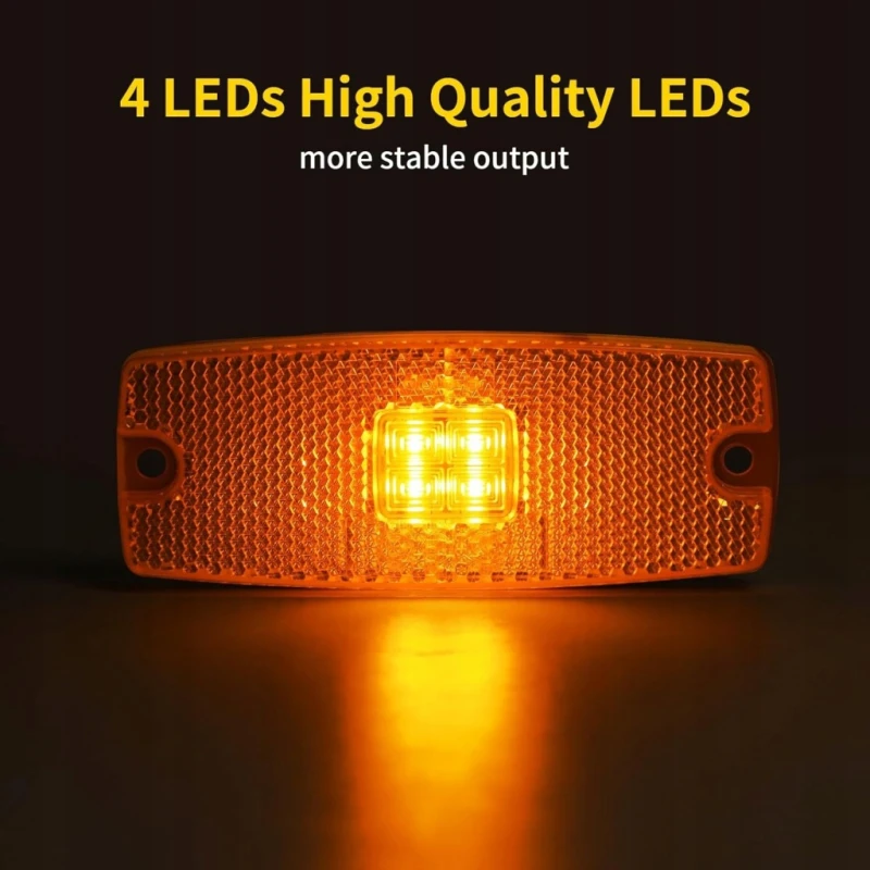 Lampy obrysowe LED 4 szt. 12V 24V pomarańczowe- Qiping